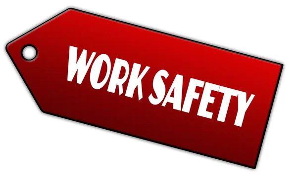 Etiqueta de seguridad en el trabajo rojo . — Foto de Stock