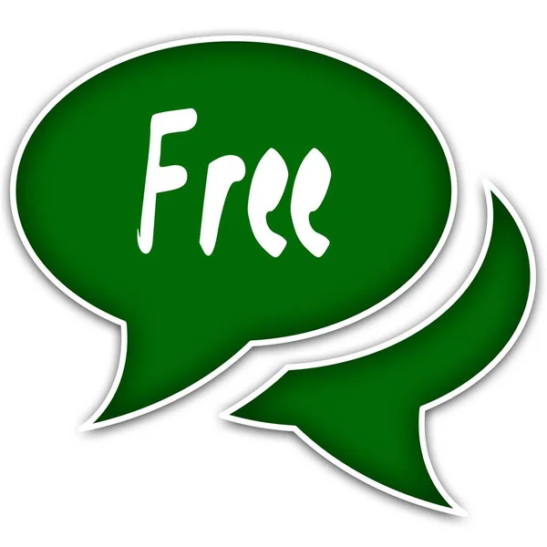 Groene spraak ballonnen met gratis SMS-bericht. — Stockfoto