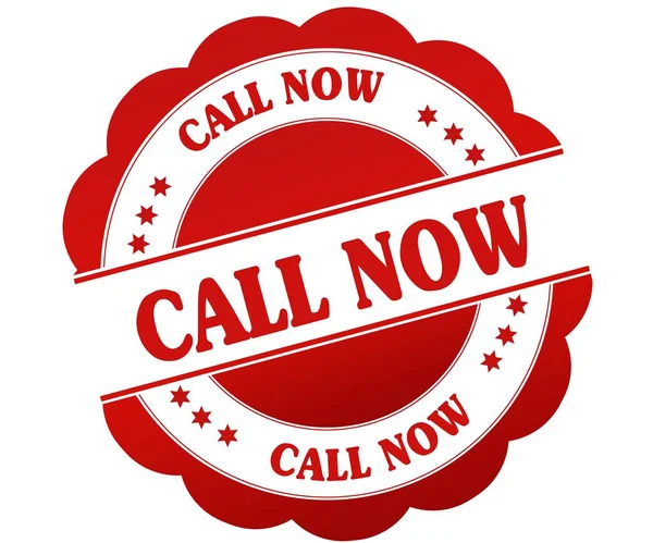 CALL NOW red round rubber stamp — Stock Photo, Image