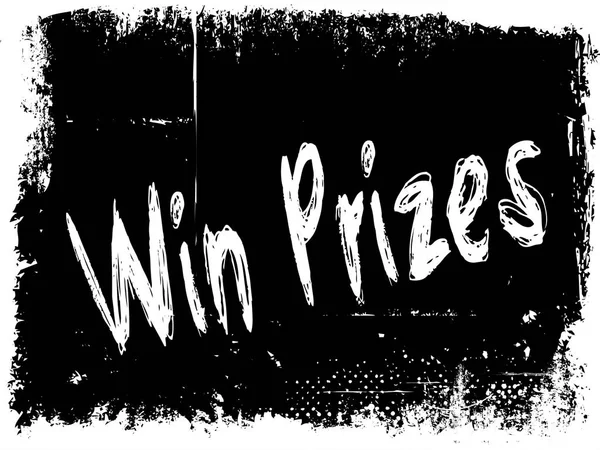 Vincere premi su sfondo nero grunge . — Foto Stock