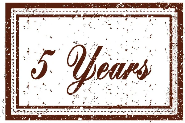 5 YEARS brown square distressed stamp — Stock Photo, Image