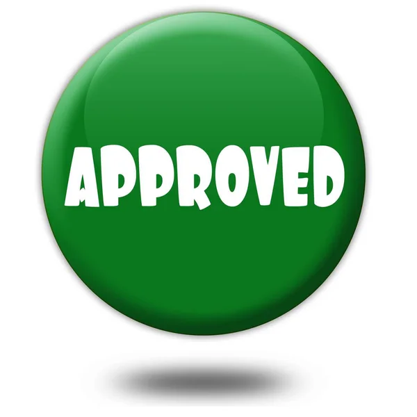 APPROVED on green 3d button. — Stock Photo, Image