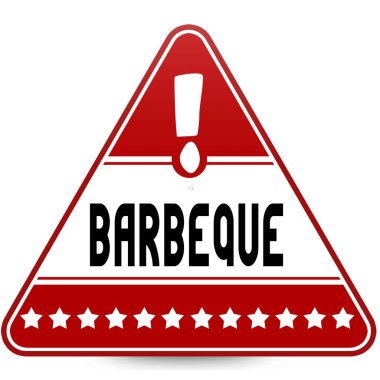 Barbekü kırmızı üçgen yol işareti.