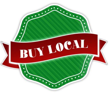 Yeşil kart satın yerel metin üzerinde kırmızı kurdele ile.