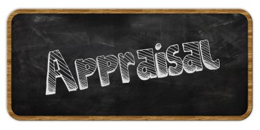 Değerleme Tebeşir tahtaya yazılmış. Ahşap çerçeve.