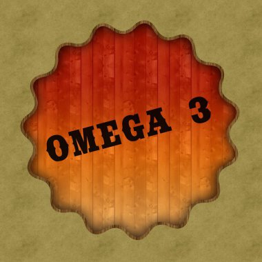 Ahşap panel arka plan üzerinde Retro Omega 3 metin.