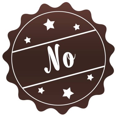 Beyaz arka plan üzerinde kahverengi No damgası.