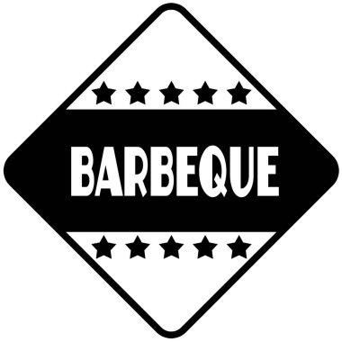 Barbekü siyah elmas şekilli etiket etikette.