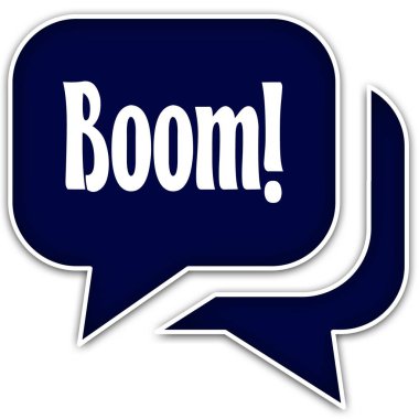 Mavi diyalog baloncuklar patlama. Beyaz arka plan üzerinde izole.