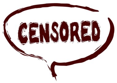 Konuşma balonu Censored mesaj ile kırmızı işaret çizdi.