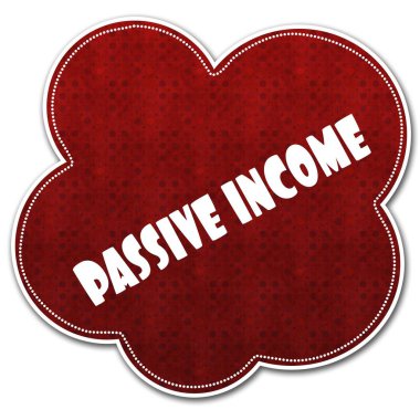 Kırmızı desen bulut üzerinde yazılı pasif gelir metinle.