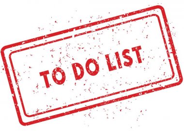 Yapılacaklar listesi kırmızı lastik damgası
