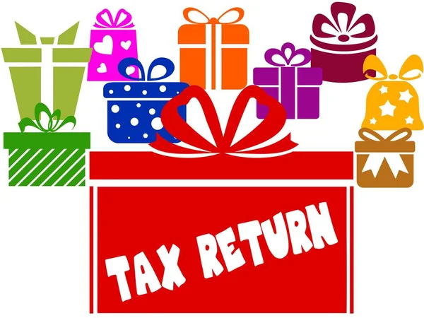 Confezioni regalo con testo TAX RETURN . — Foto Stock