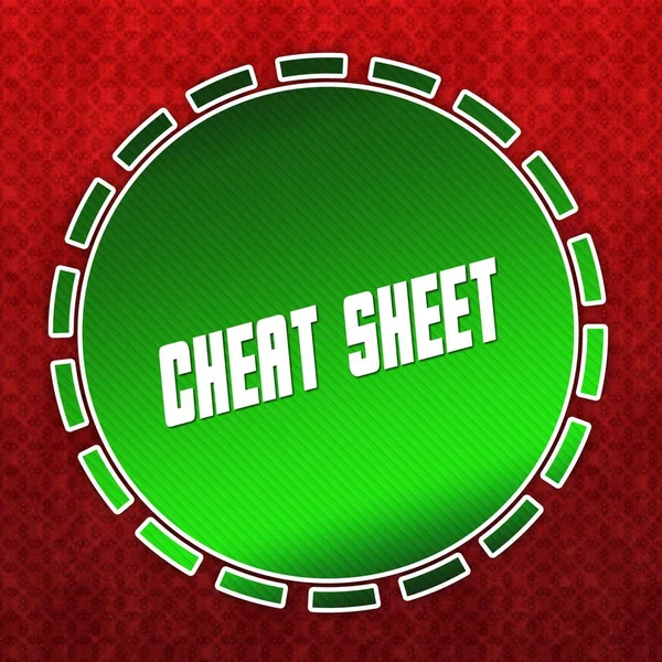 Green CHEAT SHEET badge on red pattern background.