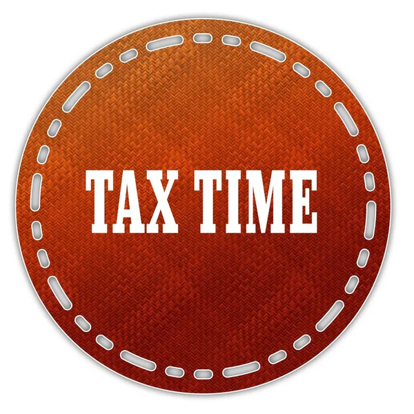 Distintivo de padrão laranja redondo com mensagem TAX TIME . — Fotografia de Stock
