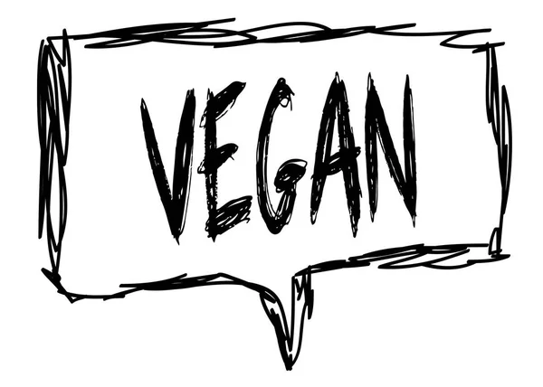 VEGAN pada tanda sketsa pensil . — Stok Foto