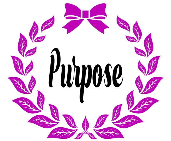 PURPOSE with pink laurels ribbon and bow. — Stock Photo, Image