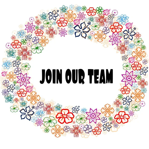 JOIN OUR TEAM in floral frame.