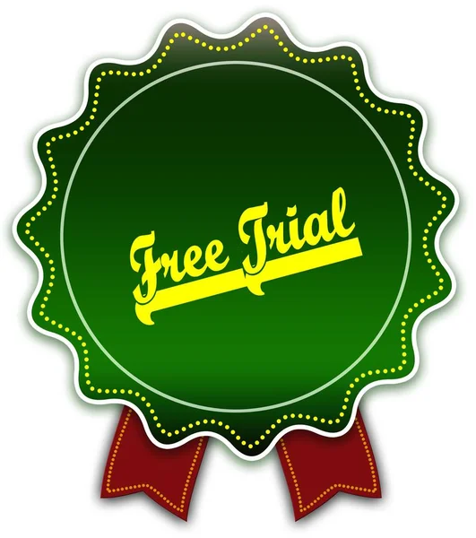 FREE TRIAL round green ribbon.