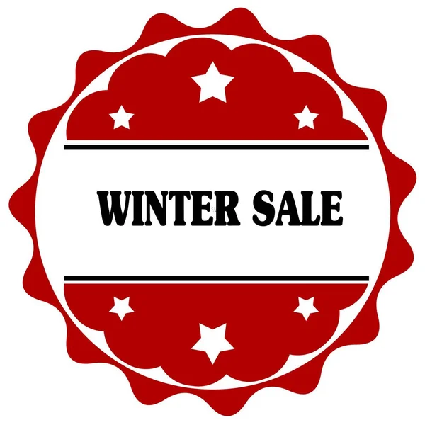 Красная метка с текстом WINTER SALE . — стоковое фото