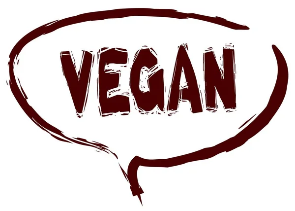 Roter Marker skizzierte Sprechblase mit veganer Botschaft. — Stockfoto
