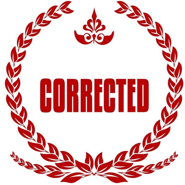 CORRECTED red laurels badge. — Stock Photo, Image