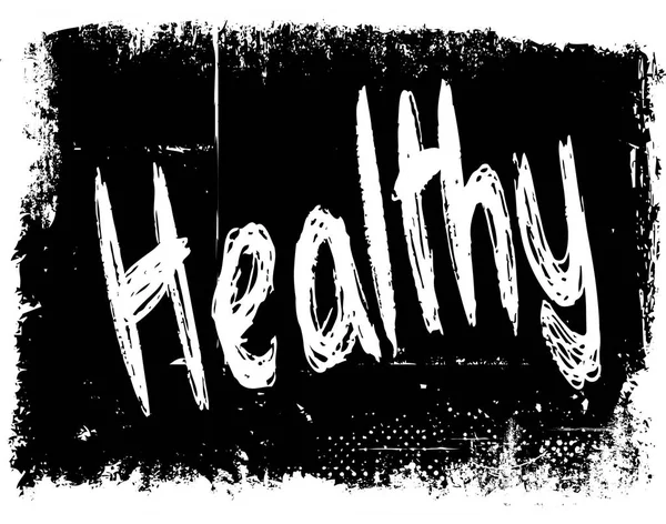 HEALTHY on black grunge background. — Stock Photo, Image