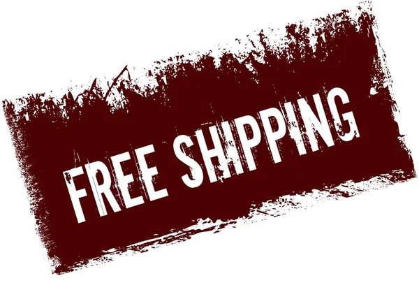 FREE SHIPPING on red retro distressed background. — Stock Photo, Image
