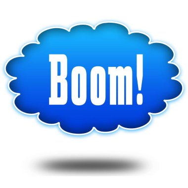 Boom metin ileti üzerindeki gezinip mavi bulut.