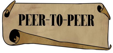 Peer To Peer eski kağıt haddelenmiş.