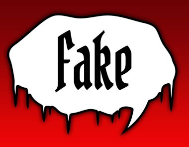 Korku konuşma balonu sahte kısa mesaj ile. Kırmızı bir arka plan.