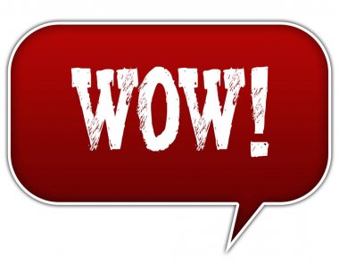 Kırmızı konuşma balon balon üzerinde Vay.