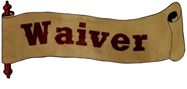 Eski kaydırma kağıt çizim çizim üzerinde feragat metin