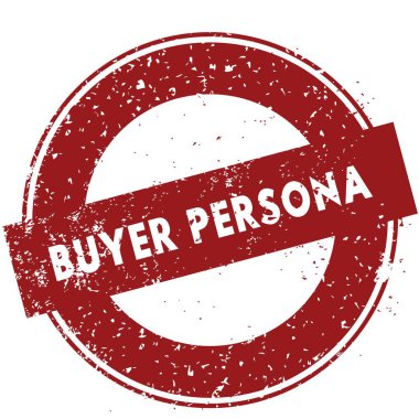 Beyaz zemin üzerine kırmızı alıcı Persona lastik damgası illüstrasyon