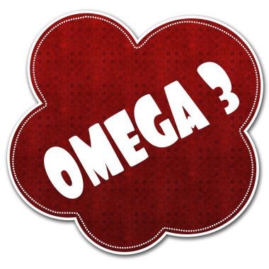 Omega 3 metin üzerinde yazılı kırmızı desen bulut.