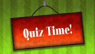 Turuncu kurulu asılı üzerinde zaman metin quiz. Yeşil çizgili wallpape