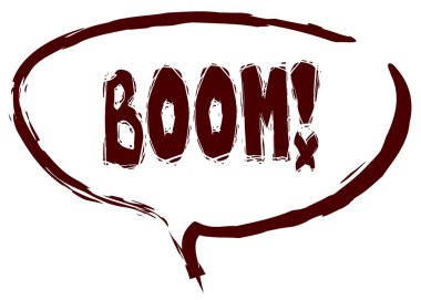 Konuşma balonu patlama mesaj ile kırmızı işaret çizdi.