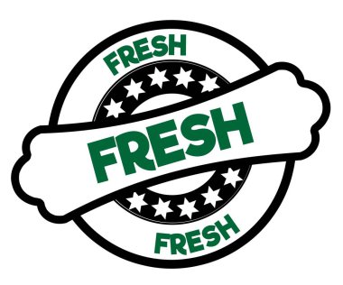 Siyah ve yeşil taze damgası.