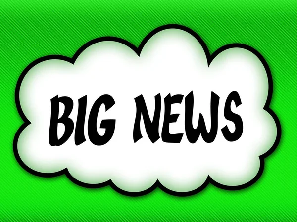 Komiks stylu chmury wielki News zapis na jasny zielony backgrou — Zdjęcie stockowe