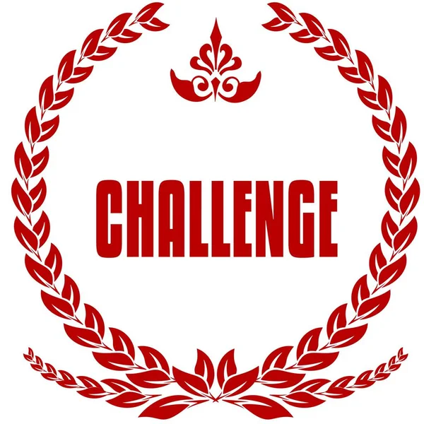 Знак червоних лаврів CHALLENGE . — стокове фото