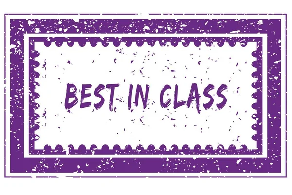 BEST IN CLASS in magenta grunge square frame stamp