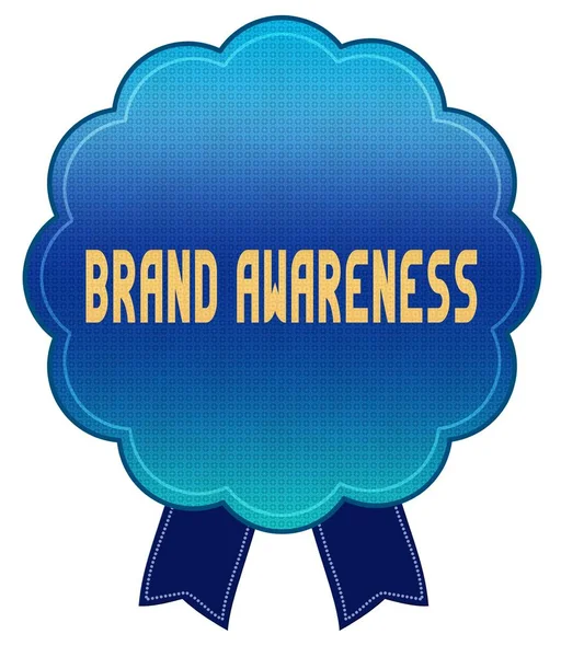 Blue BRAND AWARENESS ribbon badge.