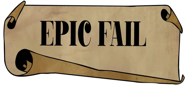 EPIC FAIL em papel laminado antigo — Fotografia de Stock