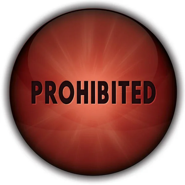 PROHIBITED red button badge. — Stock Photo, Image