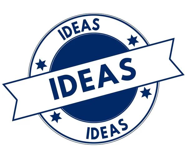 நீல IDEAS முத்திரை . — ஸ்டாக் புகைப்படம்