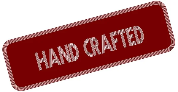 Hand-Crafted op rode etiket. — Stockfoto