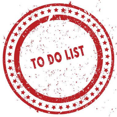 Yapılacaklar listesi kırmızı lastik damgası doku ile sıkıntılı