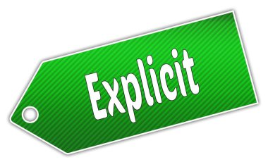 Çizgili yeşil açık etiket.