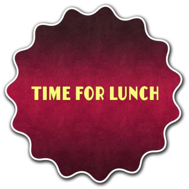 Öğle yemeği için zaman yuvarlak rozeti