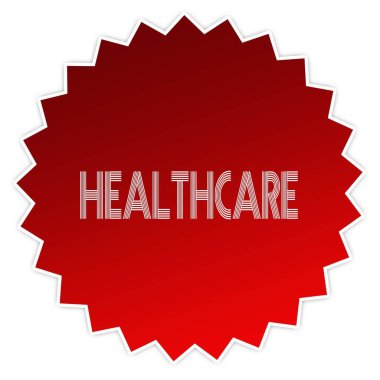 Kırmızı etiket etiket sağlık.